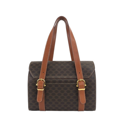 CELINE Macadam Triomphe Handbag Vanity bag Brown Vintage bfhyyr