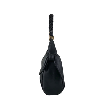 Salvatore Ferragamo Vala Ribbon Shoulder bag Hobobag Black Vintage nbxkia