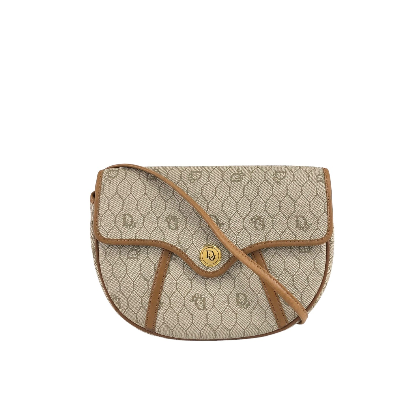 Christian Dior  Honeycomb Pattern Shoulder bag Beige Vintage hsyfun