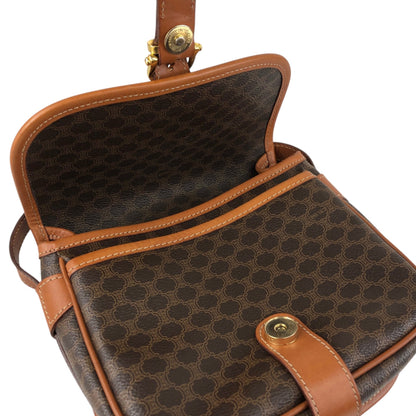 CELINE Macadam Blason Front Buckle Shoulder bag Brown Vintage need42