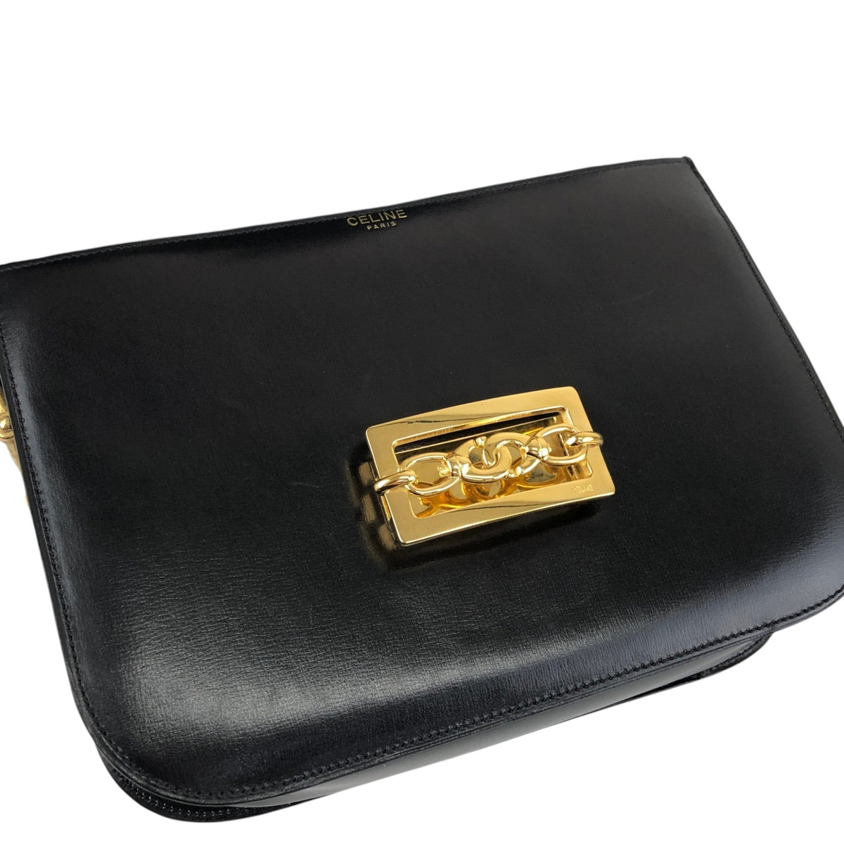 CELINE Horse Bit Shoulder bag Black Vintage jh7wiz