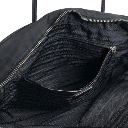 PRADA Tessuto Triangle Logo Handbag Black Vintage w7yvkr