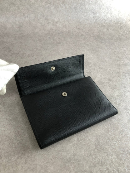 PRADA Triangle Logo Folded Wallet Black Vintage xvag4c