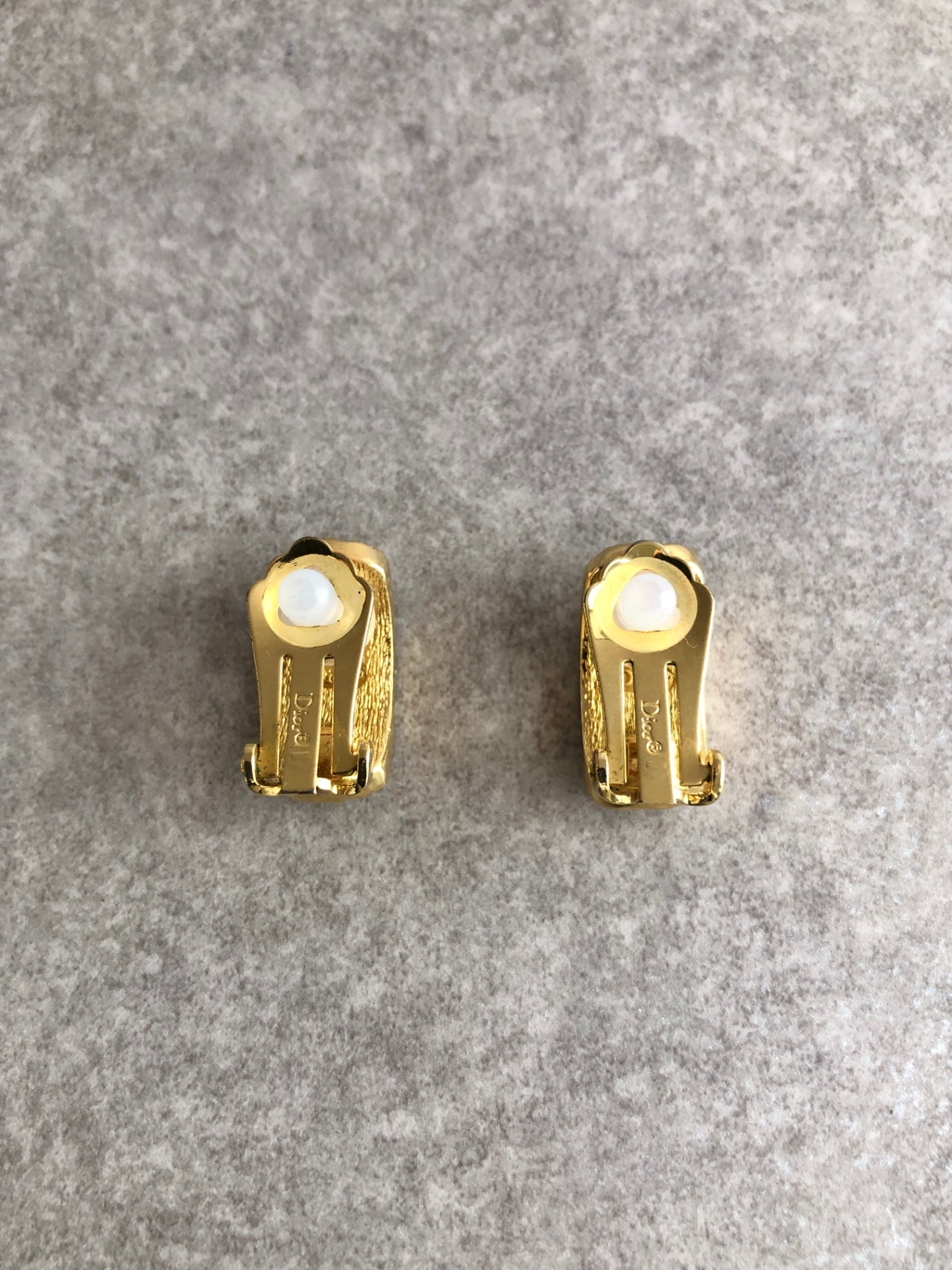 Christian Dior Trotter Earrings Gold Vintage 2emek3