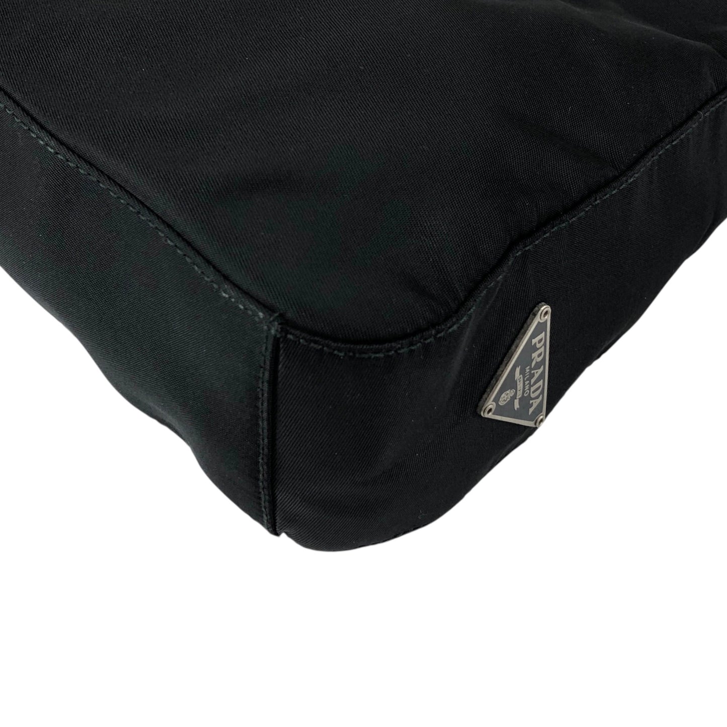 PRADA Tessuto Triangle Logo Handbag Shoulder bag Black Vintage 7tpj3r