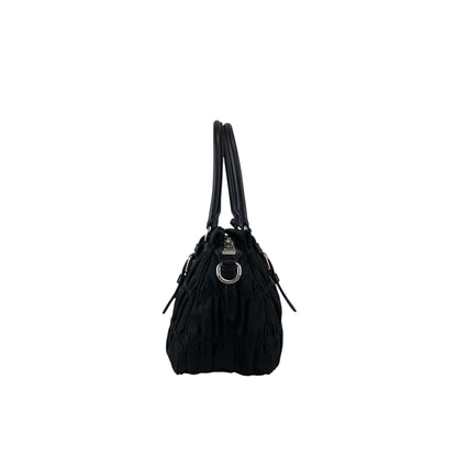 PRADA Tessuto Triangle Logo Two-way Handbag Shoulder bag Black Vintage kcds2w