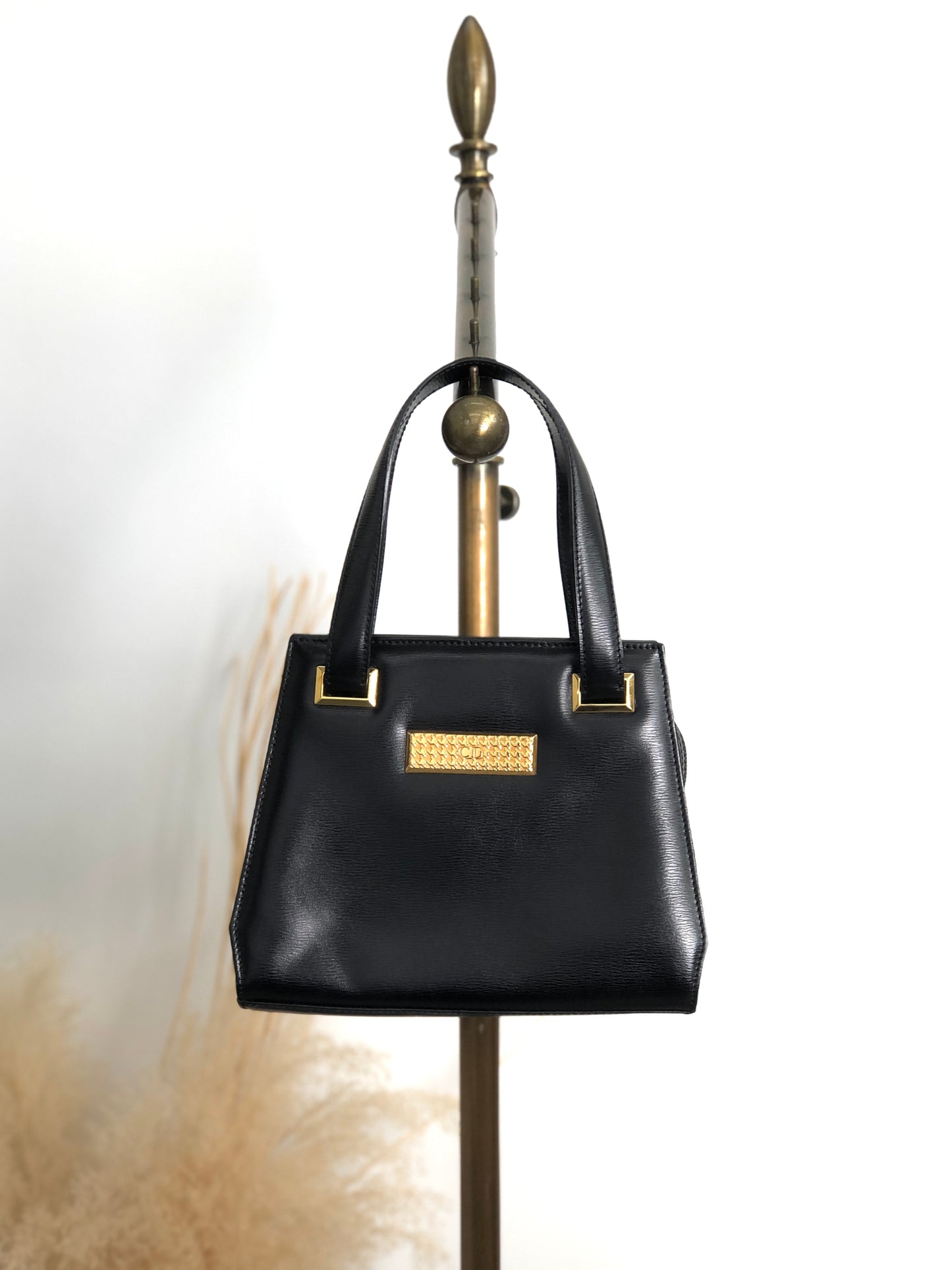 Christian Dior Logo Small Handbag Black Vintage f27cnx