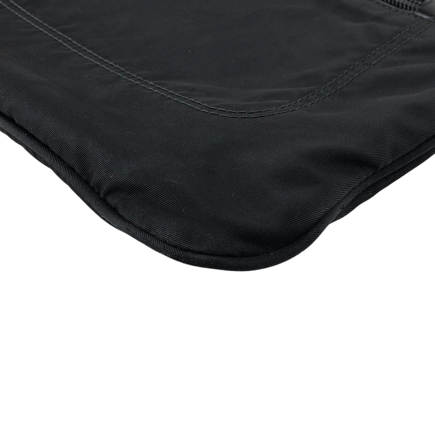 PRADA Tessuto Triangle Logo Shoulder bag Black Vintage b7upke