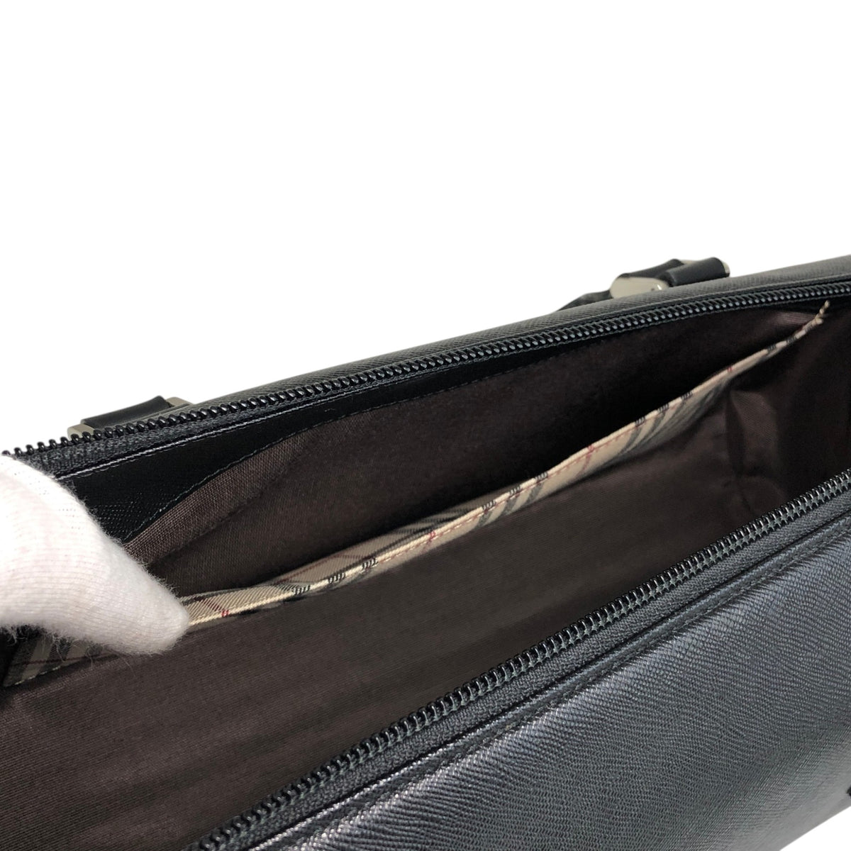 BURBERRY Logo Handbag Black Vintage 6vdsyy