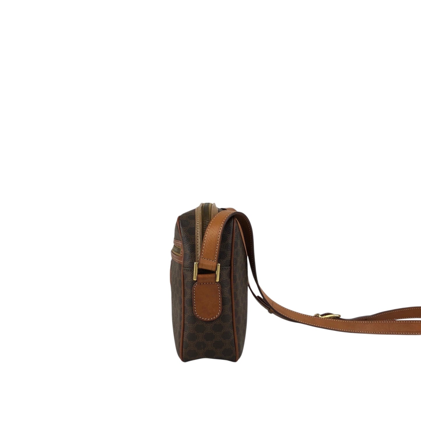 CELINE Macadam Blason Shoulder bag Brown Vintage 7dx72b