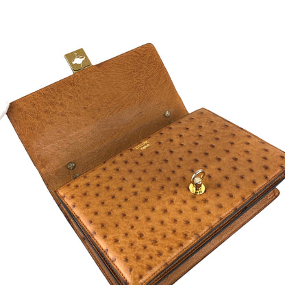 CELINE Gancini Handbag Camel Vintage 847in7