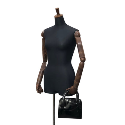 PRADA Logo Small Handbag Black Vintage snjxtd