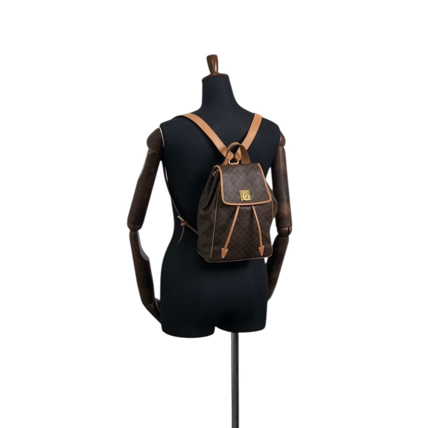 CELINE Macadam Gancini Backpack Brown Vintage mf5k3j