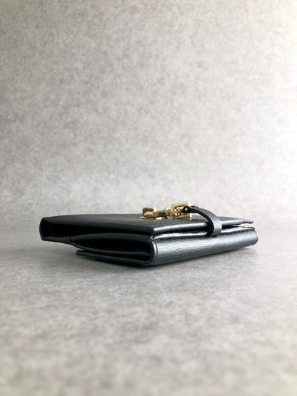 GUCCI Jackie Folded Wallet Black 035・3661・2169 Vintage p7c8tb