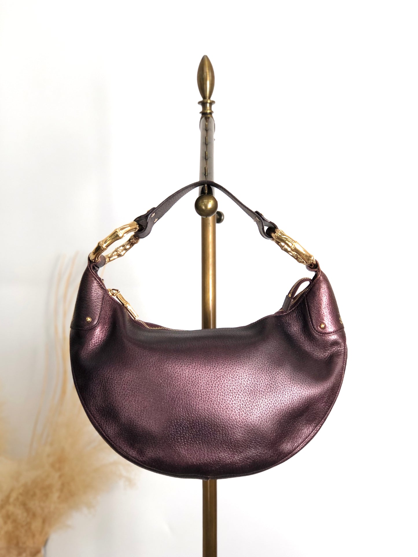 GUCCI Logo Shoulder bag Bordeaux Vintage wjm7n2