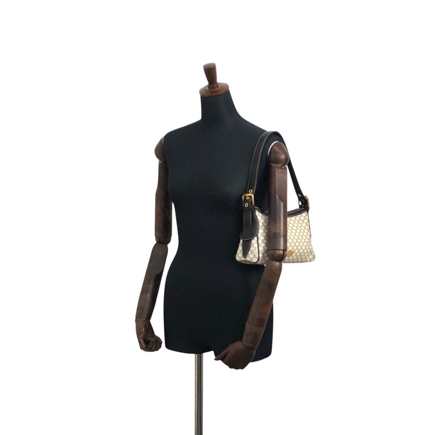 CELINE Macadam Triomphe Shoulder bag White Vintage frfffi