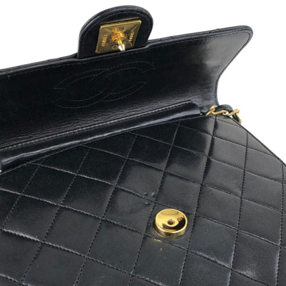 CHANEL Matelasse Coco Mark Turn Lock Chain Shoulder bag Black Vintage tjbcjh