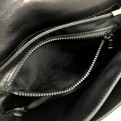 CELINE Triomphe Leather Crossbody Shoulder bag Black Vintage hn5feu