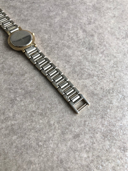 Yves Saint Laurent YSL Logo Quartz Watch Silver×Gold Vintage hjy4bn