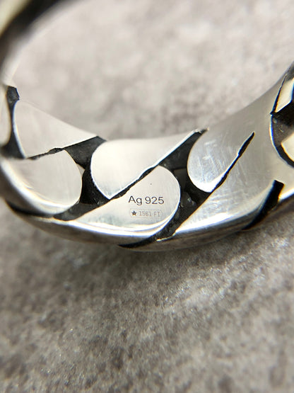 GUCCI Interlocking SILVER925 Ring Silver Vintage k4kgbj