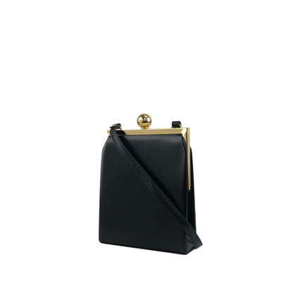 Yves Saint Laurent Metal Clasp Small Shoulder bag Black Vintage 8z366v