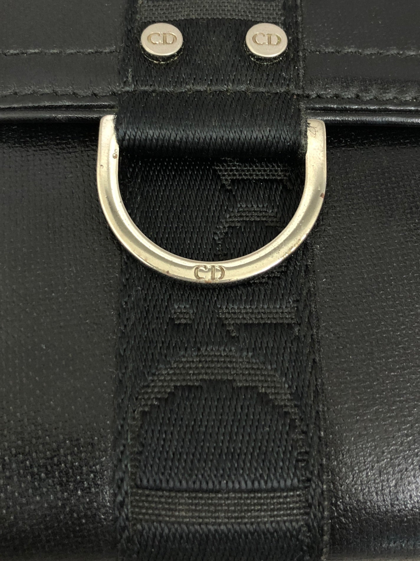 Christian Dior Logo Folded Wallet Black Vintage aps3wd