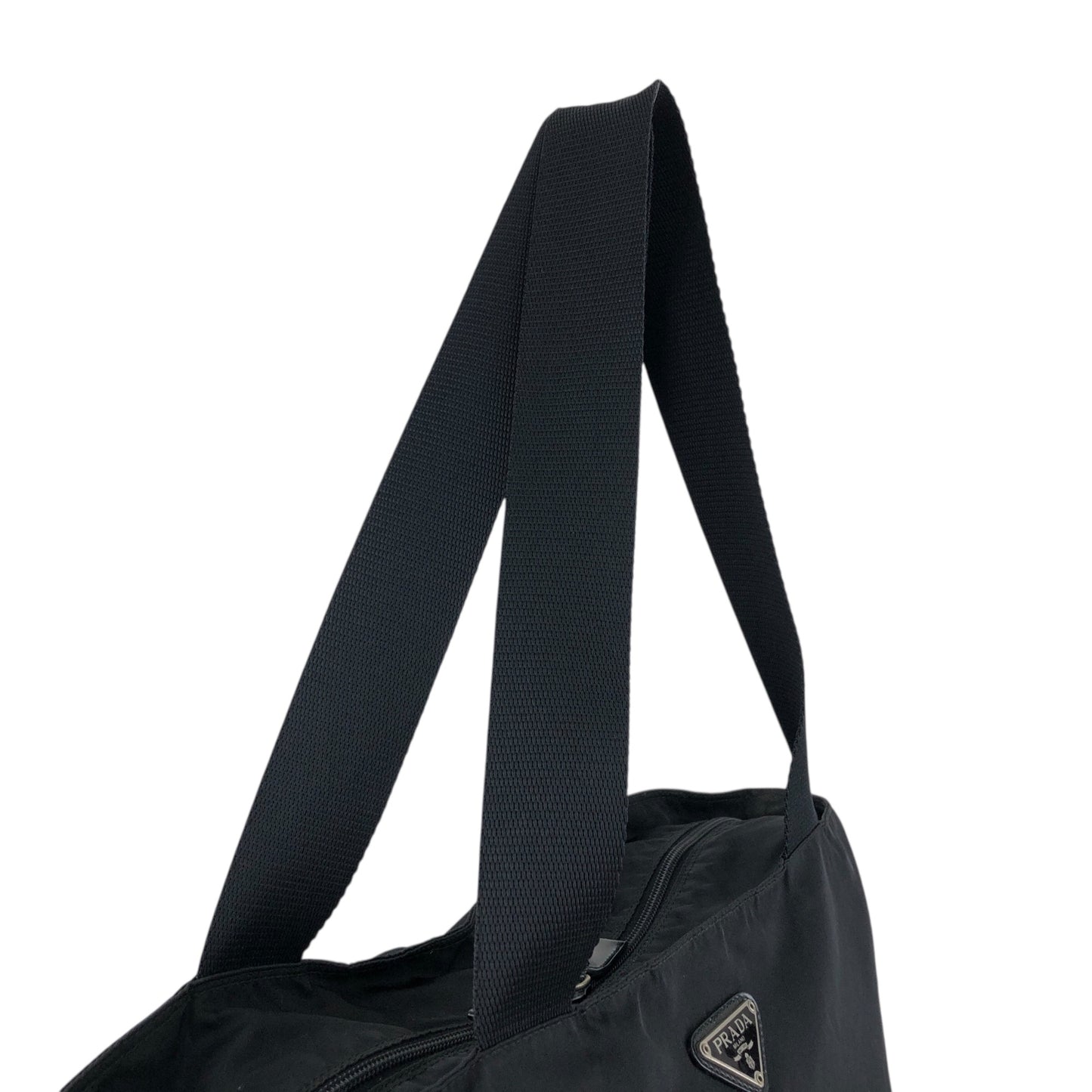 PRADA Tessuto Triangle Logo Totebag Black Vintage s4fket