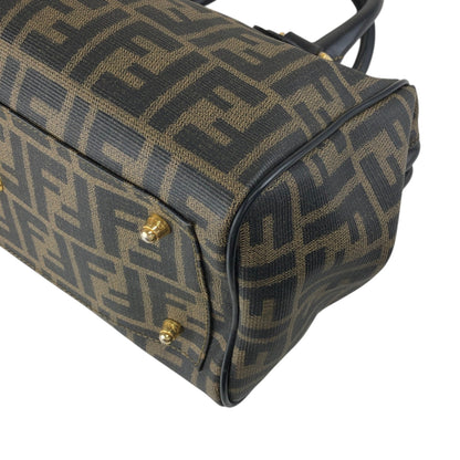 FENDI Zucca Logo Small Boston bag Handbag Black Vintage cf6xpb