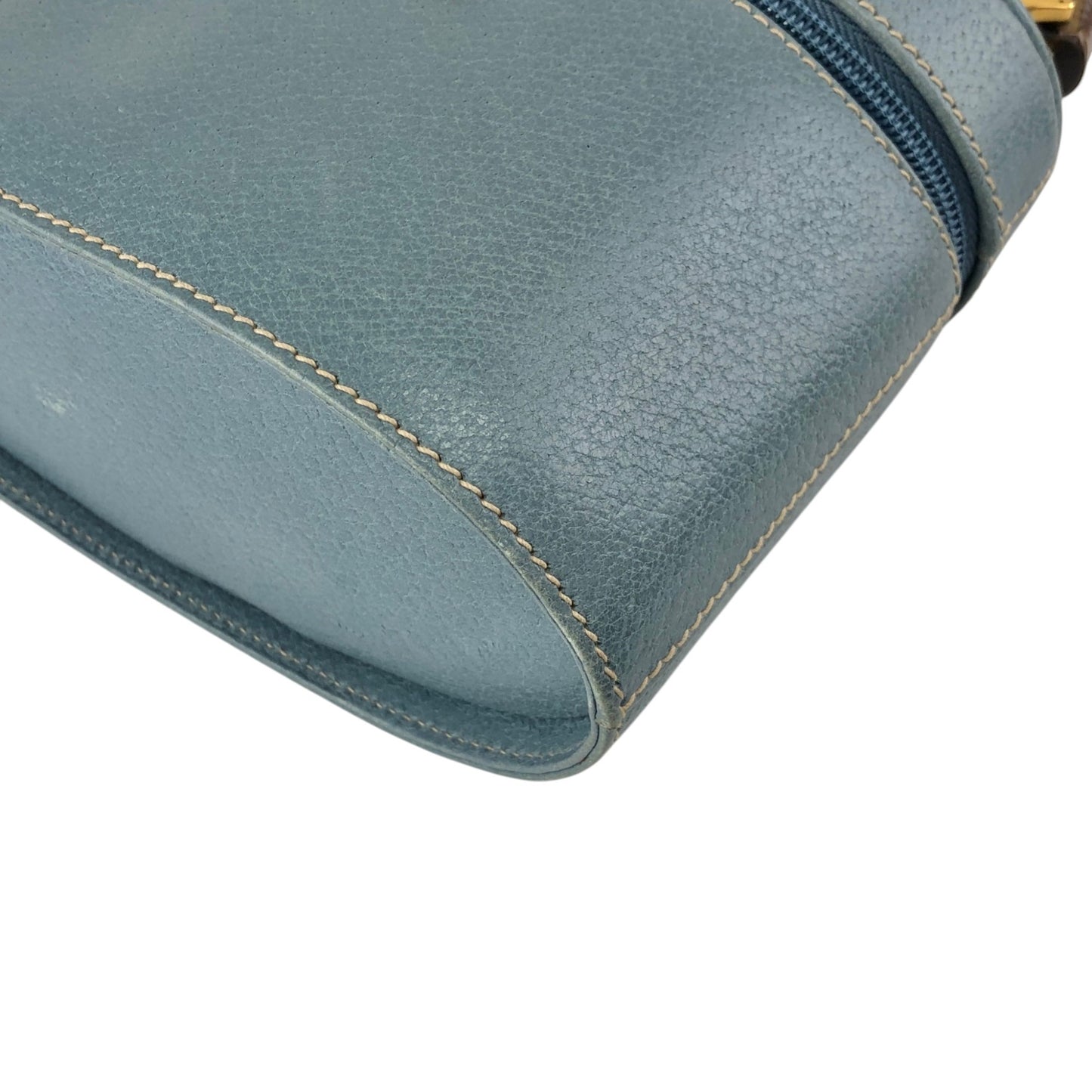 GUCCI Bamboo Handbag Vanity bag Blue Vintage 8rhwf4