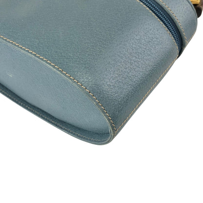 GUCCI Bamboo Handbag Vanity bag Blue Vintage 8rhwf4