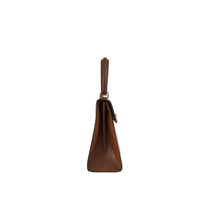 CELINE Gancini Two-way Handbag Shoulder bag Brown Vintage er5nhw