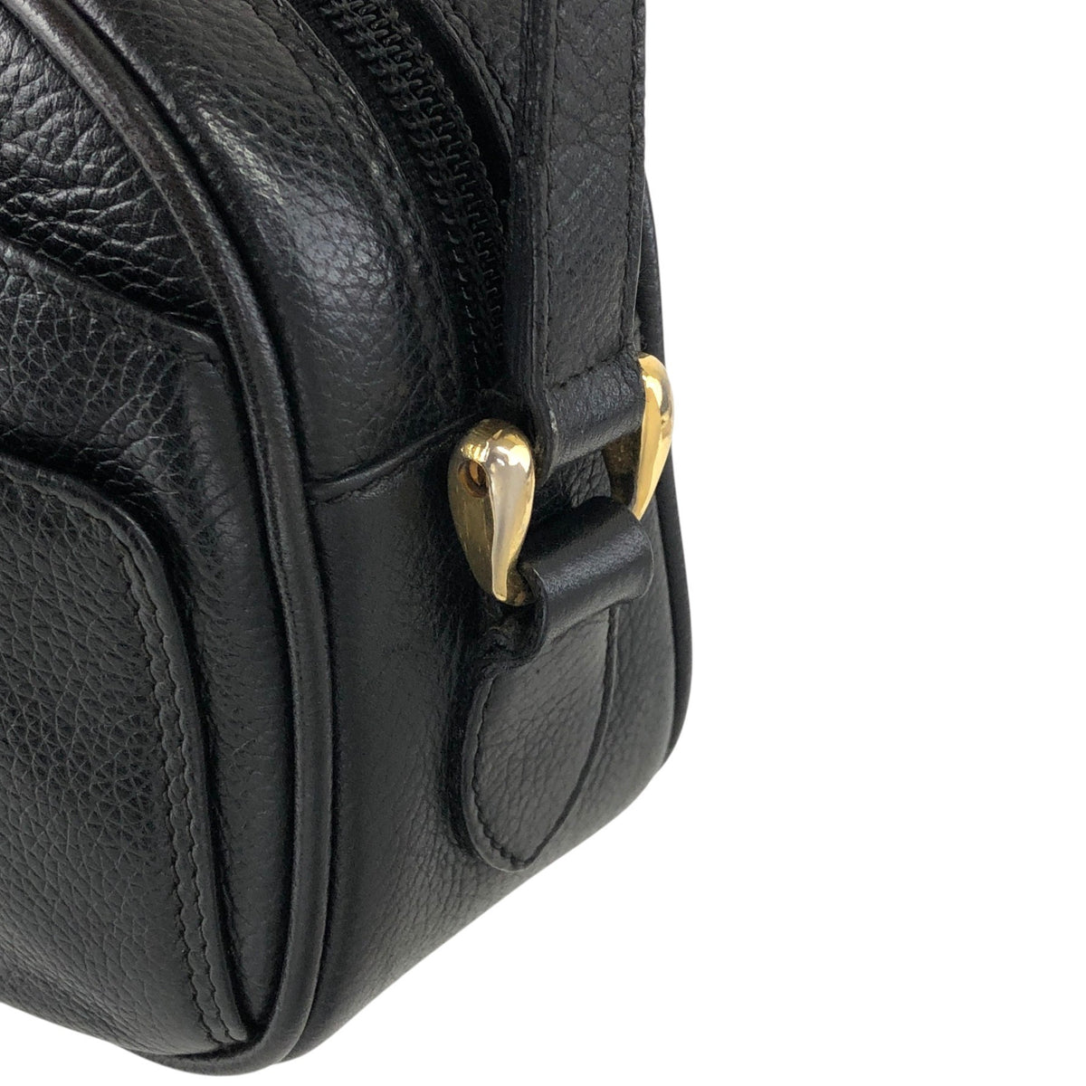 GUCCI GG Logo Motif Shoulder bag Black Vintage batagd