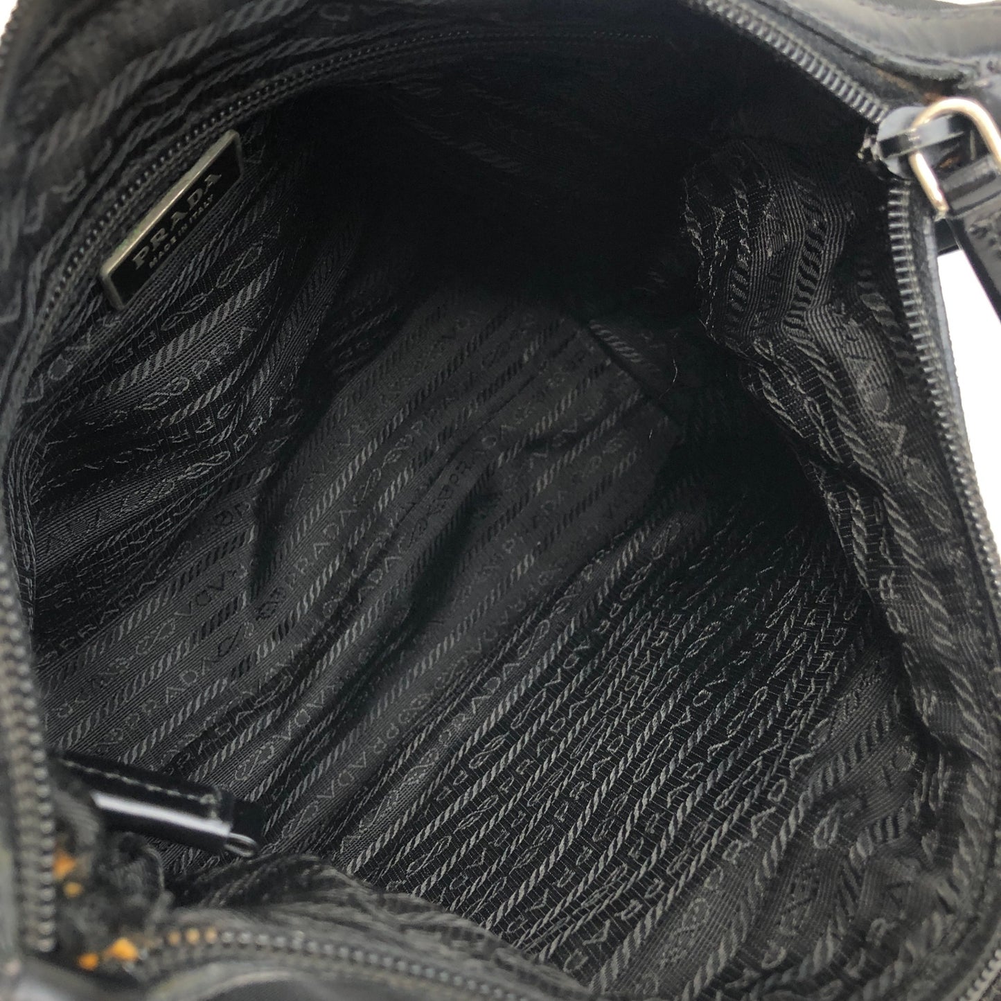 PRADA Logo Shoulder bag Hobobag Black Vintage wr3yar