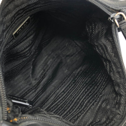 PRADA Logo Shoulder bag Hobobag Black Vintage wr3yar