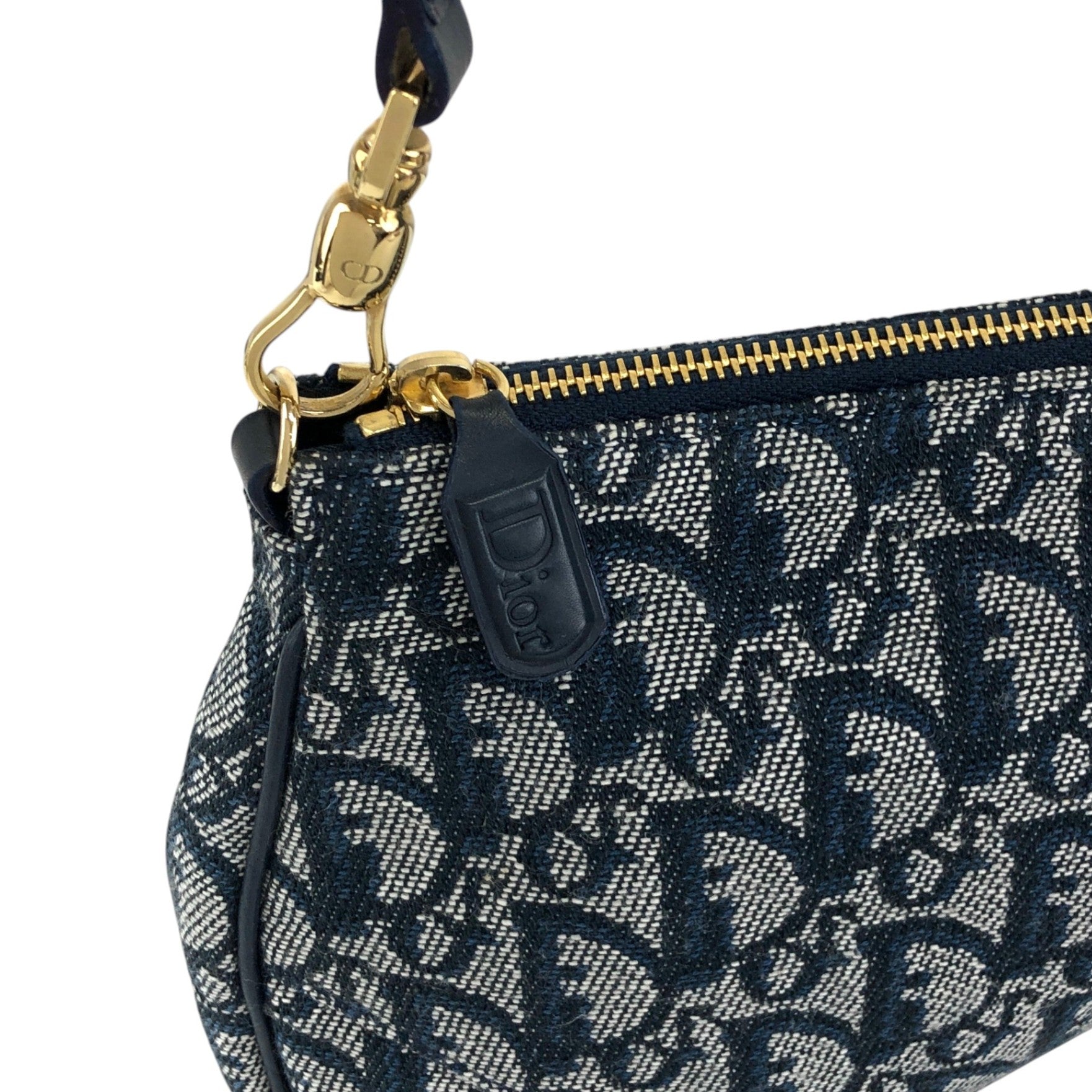 Christian Dior Trotter Handbag Shoulder bag Navy Vintage gicr78