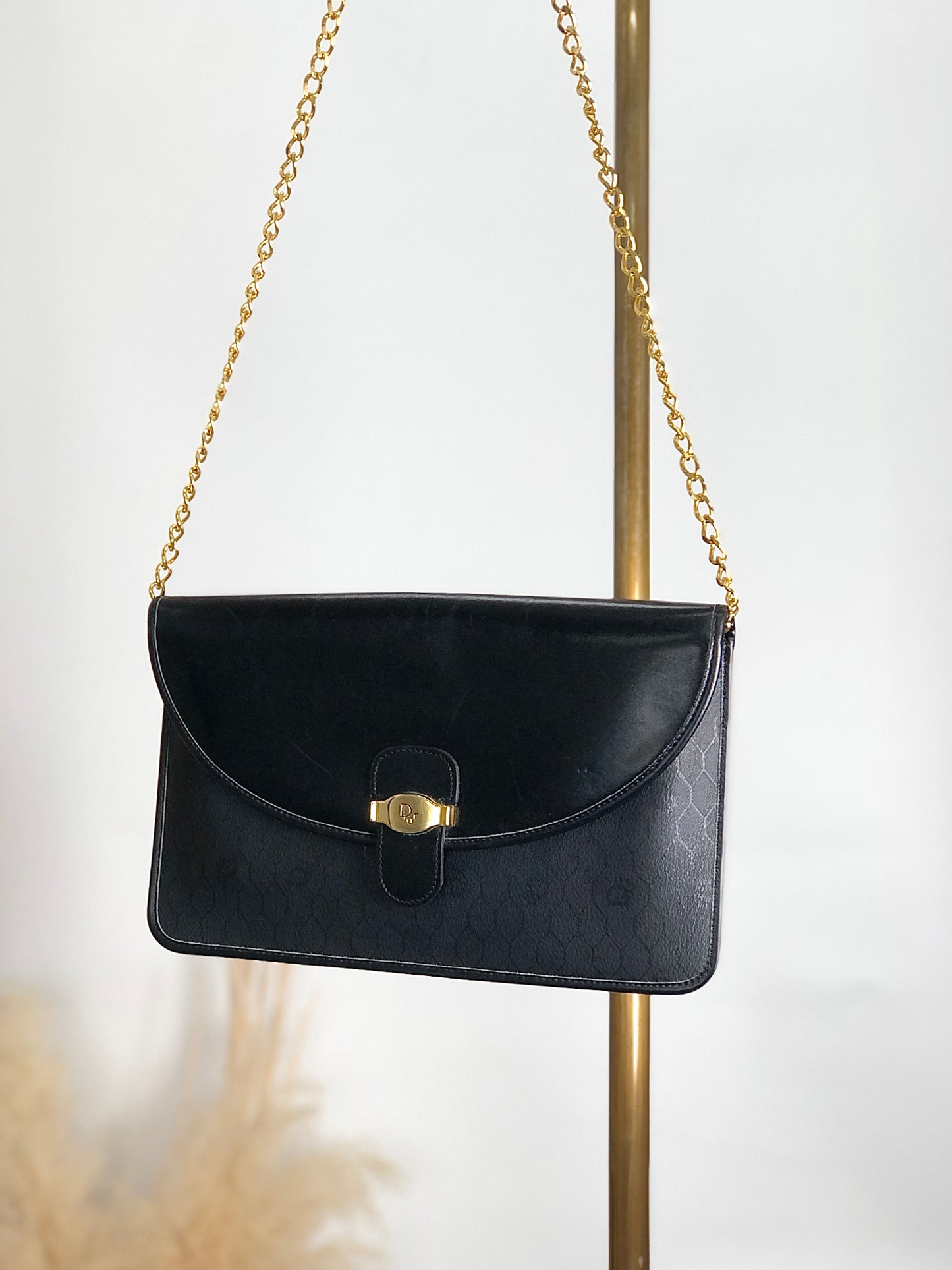 Christian Dior Chain Shoulder bag Black Vintage rvvx2n