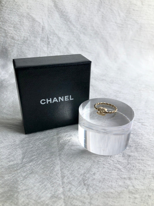 CHANEL Coco Mark Ring Gold Vintage ra36g7