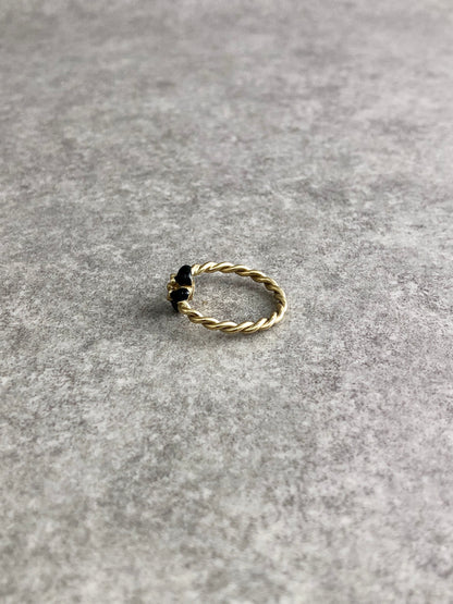 CHANEL camellia Motif Ring Black Vintage m8vxih