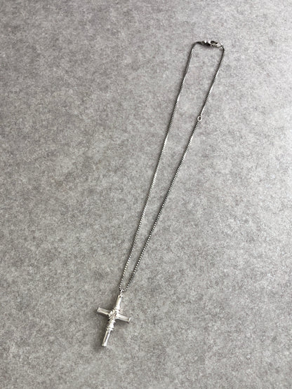 GUCCI Bamboo Cross Motif SILVER925 Necklace Silver Vintage 2rvcss