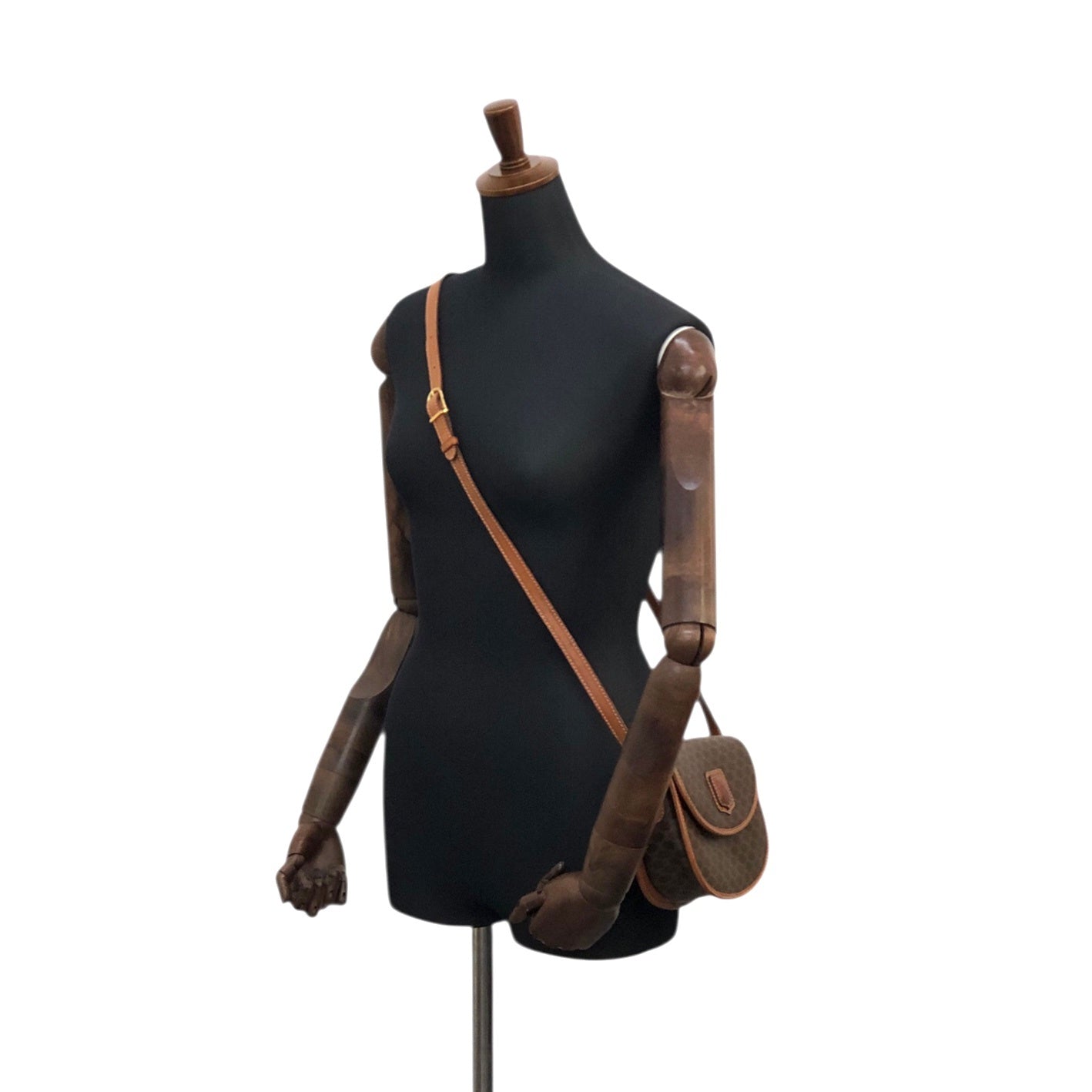 CELINE Macadam Blason Round Shoulder bag Brown Vintage nugdn8