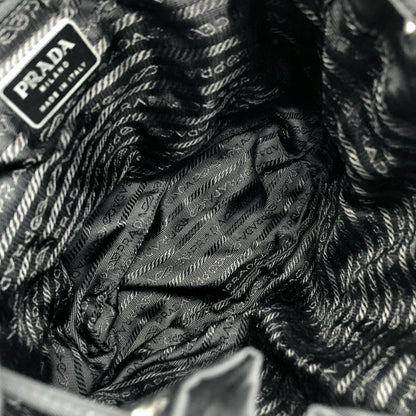 PRADA Triangle Logo Double Pocket Backpack Black Vintage u4u7vk