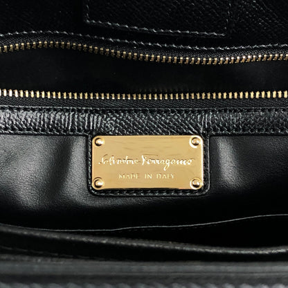 Salvatore Ferragamo Vala Chain Shoulder bag Handbag Black Vintage 3bmif6