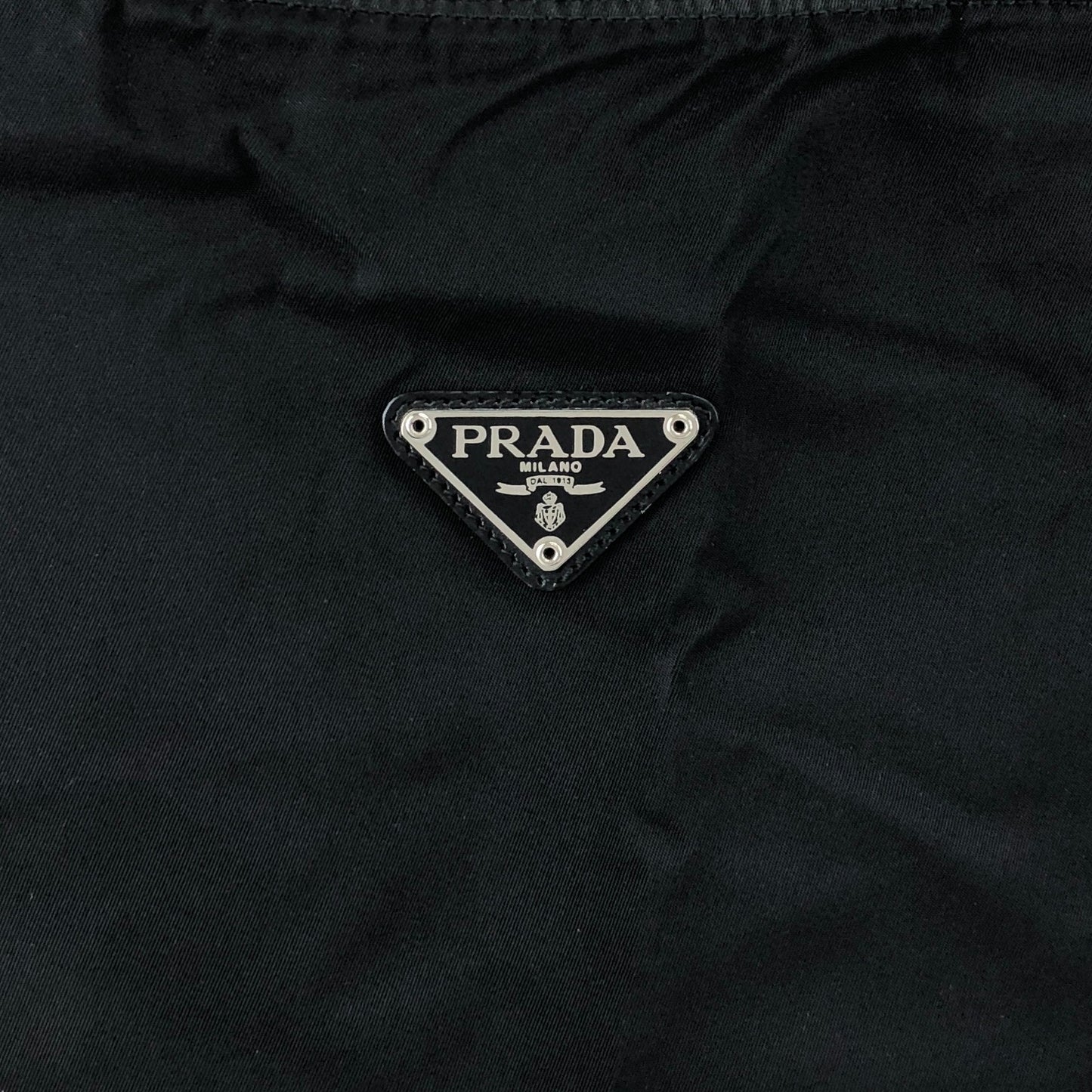PRADA Tessuto Triangle Logo Handbag Totebag Black Vintage crng7f