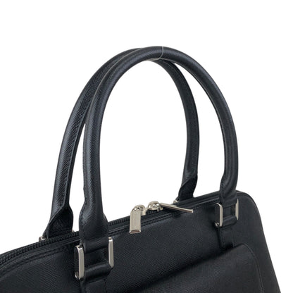 BURBERRY Front Pocket Handbag Black Vintage h2h7ny
