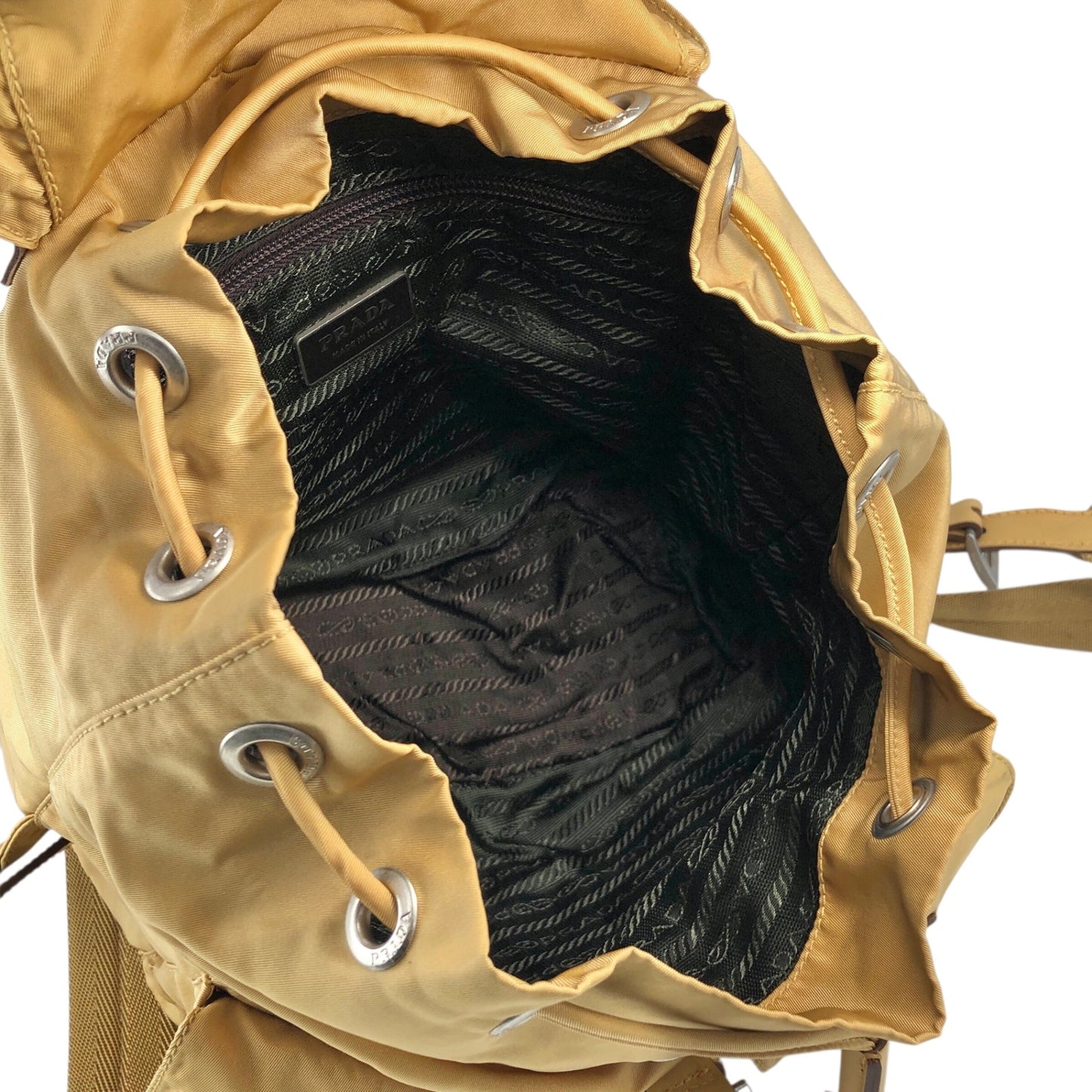 PRADA Tessuto Triangle Logo Backpack Yellow Vintage zmixxc