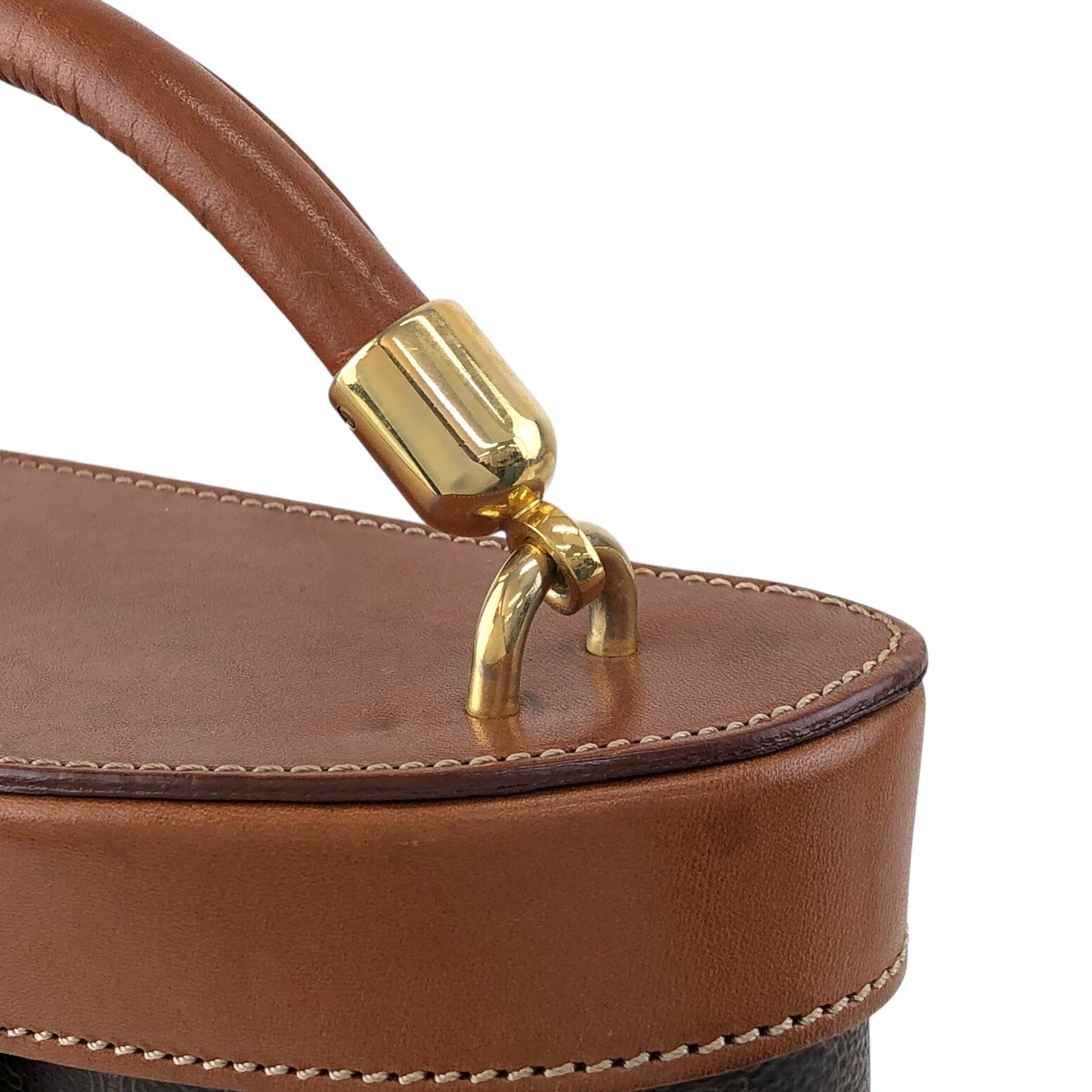 CELINE Macadam Blason Two-way Handbag Shoulder bag Brown Vintage crpdut