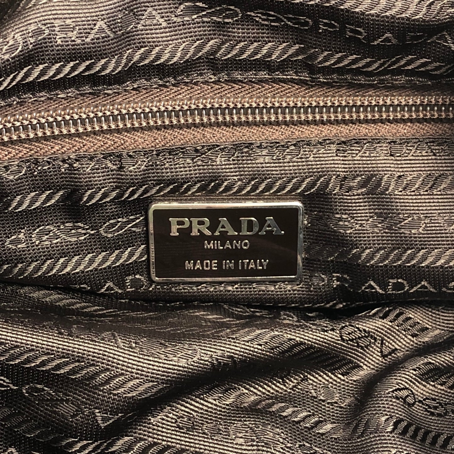 PRADA Triangle Logo Front Buckle Backpack Khaki Vintage nbsyie