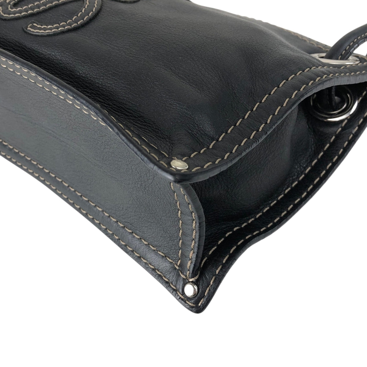 LOEWE Anagram Stitch Shoulder bag Black Vintage ugpzsh