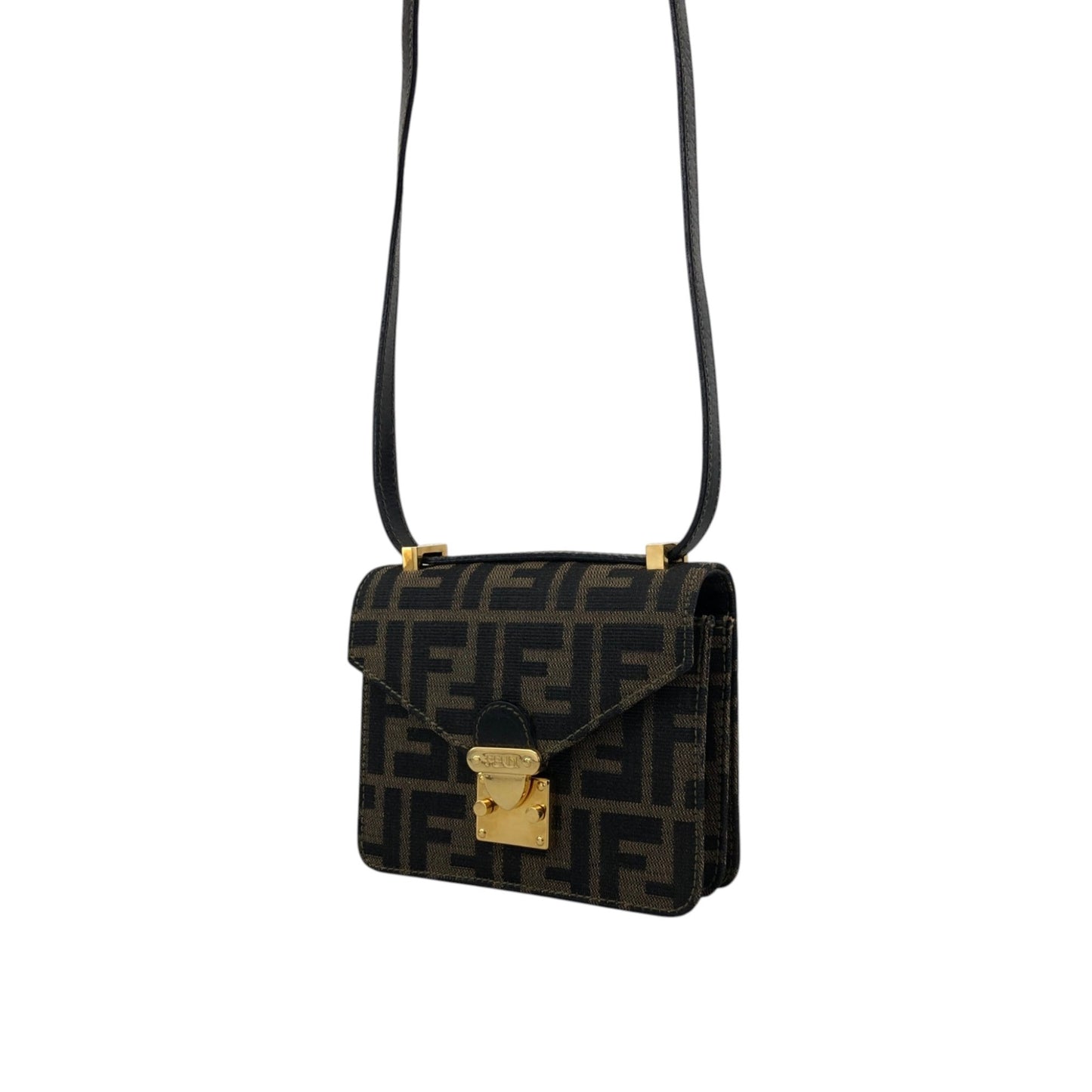 FENDI Zucca Lock Shoulder bag Brown Vintage mbiimu