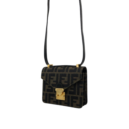 FENDI Zucca Lock Shoulder bag Brown Vintage mbiimu